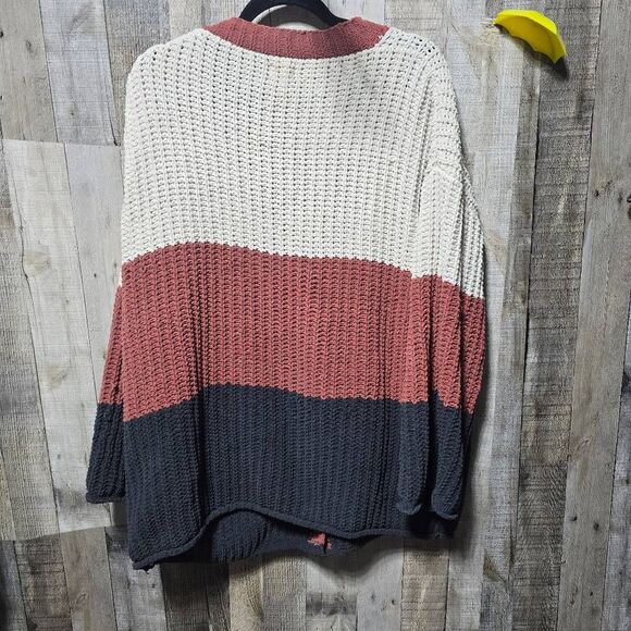 POL Chunky Knit Colorblock Boho Button Cardigan - Picture 2 of 4